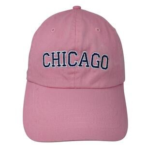 Chicago Slideback Baseball Cap Pink One Size Adjustable Embroidered Ethos